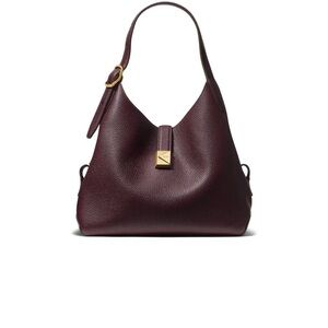 Kate Spade New York Deco Pebbled Leather Medium Crossbody Tote BlackBerry Jam